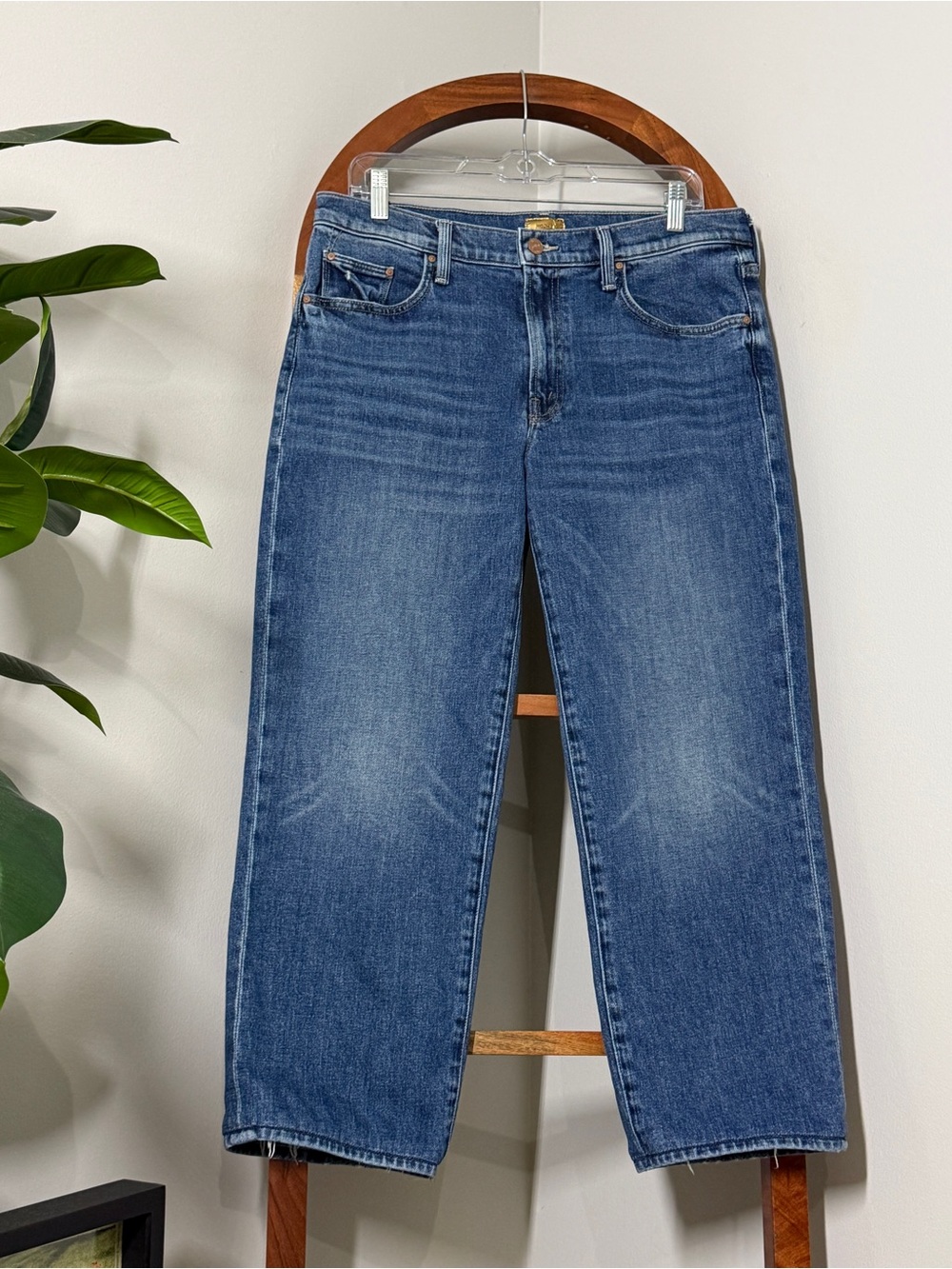 Mother 31 The Mid Rise Rambler Zip Ankle Jeans in Tambourine Man Wash USA Made